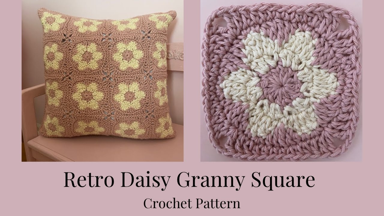 Retro Daisy Granny Square (crochet pattern tutorial)