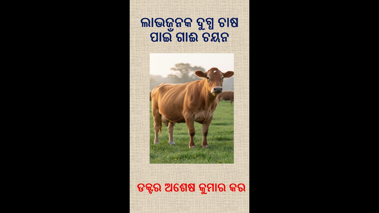 ଲାଭଜନକ ଦୁଗ୍ଧ ଚାଷ ପାଇଁ ଉନ୍ନତ ଦୁଧିଆଳୀ ଗାଈ କିପରି ଚୟନ କରିବେ  Selection of  good milch cow for dairy farm