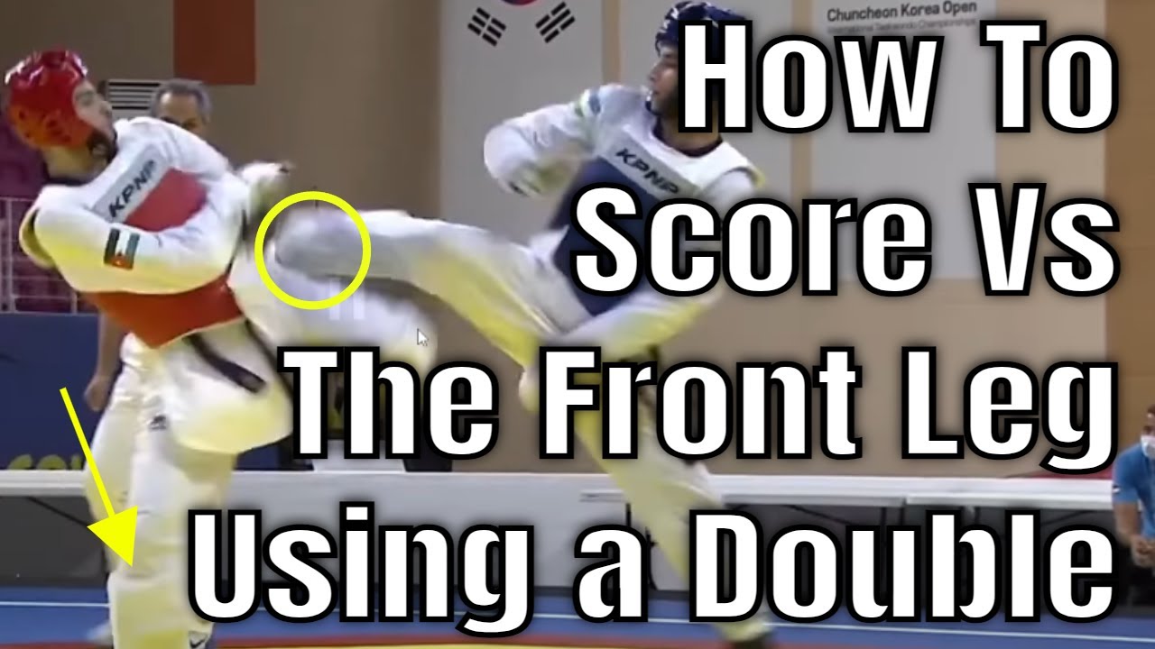 Modern Taekwondo Strategies! How to Score Against the Front Leg Cut Using a Double/Bullet Kick!