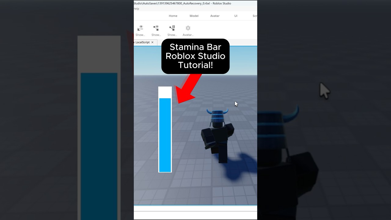 Stamina Bar Tutorial in Roblox Studio (Horizontal and Vertical)!