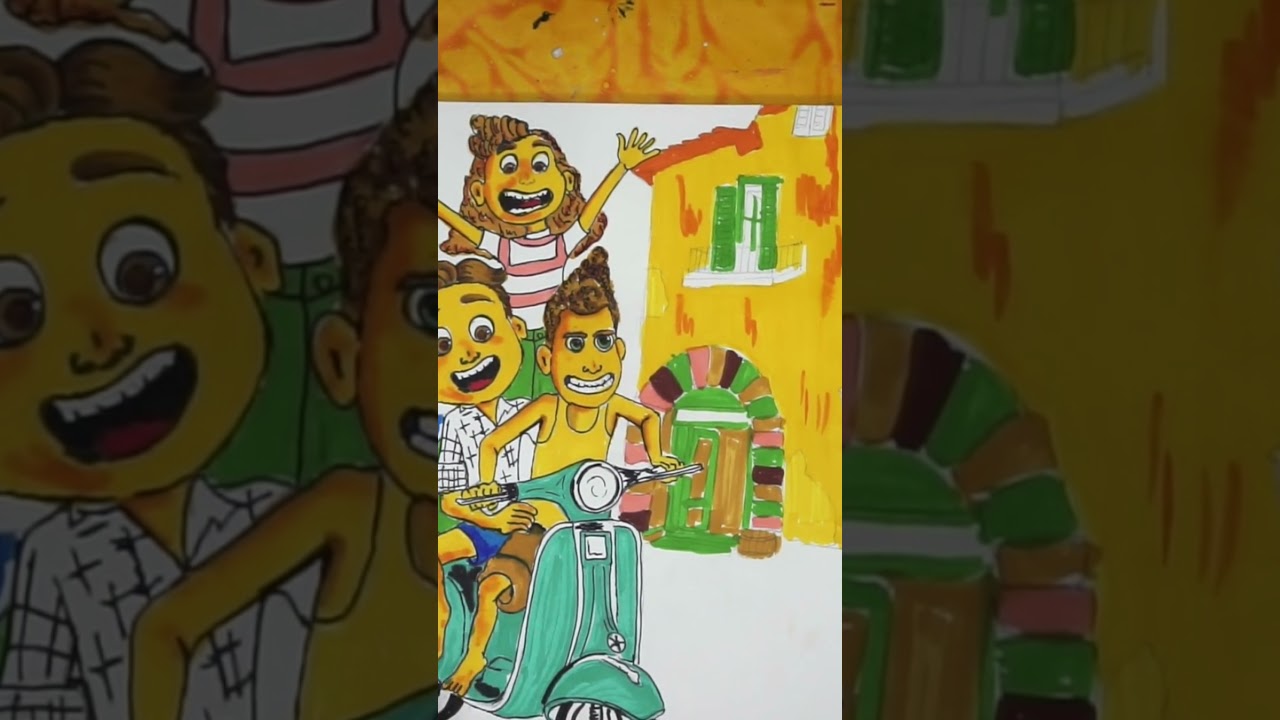 Disney Pixar Luca fan art #shorts #youtubeshorts #disney #pixarluca #1minutevideo #camlin #fanart