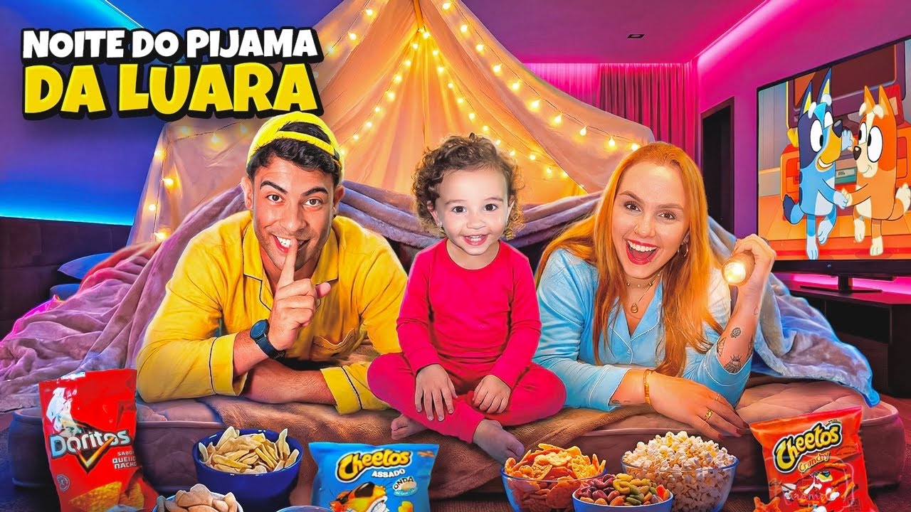 FIZEMOS UMA FESTA DO PIJAMA PRA LUARA *ela gostou?
