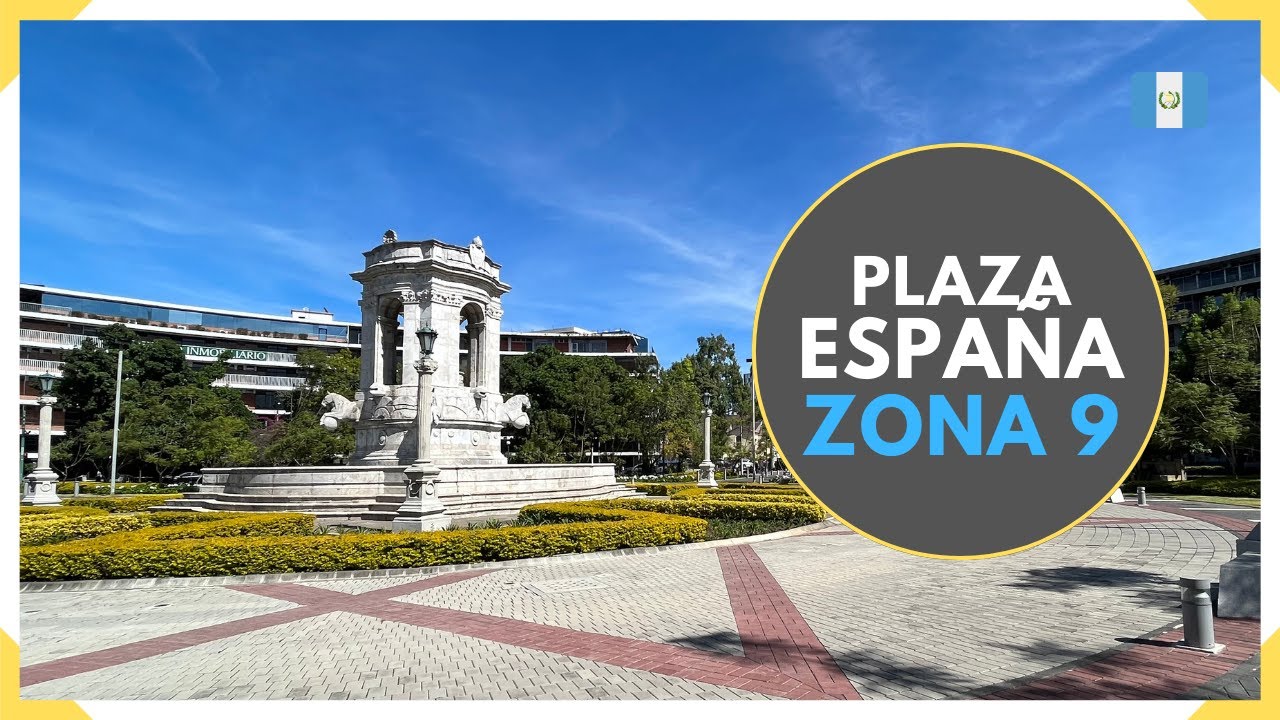 Esta es la PLAZA ESPAÑA y su fuente en ZONA 9 de CIUDAD DE GUATEMALA - GUATEMALA 2023