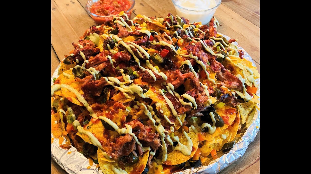 Smoked pulled pork loaded nachos