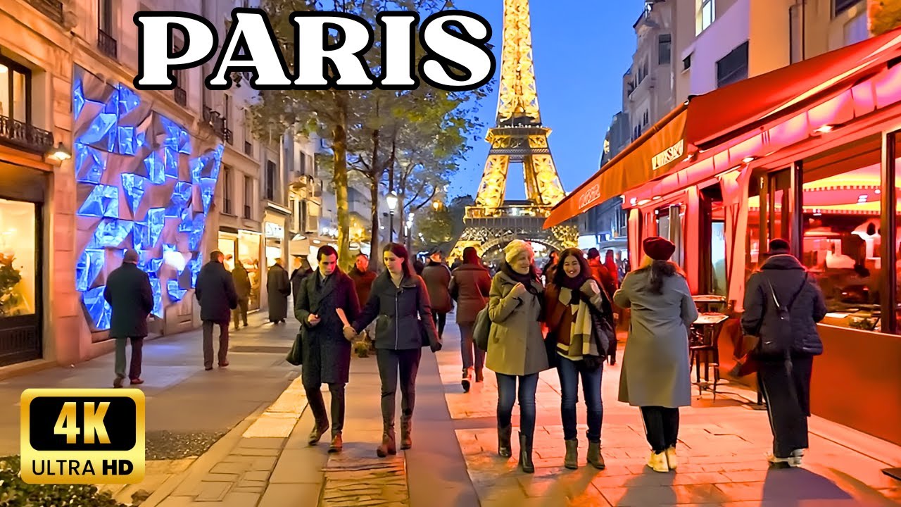 🇫🇷 06/11/2025 🍁 Paris Evening Walk 4K60fps HDR -Cour D’Honneur, Le Louvre, Champs-Élysée