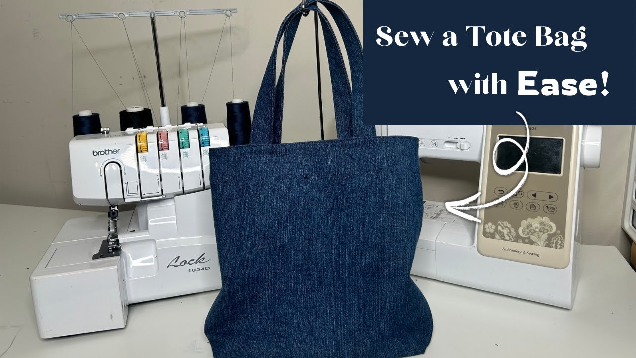 How to sew a simple tote bag with ease +Detailed sew along | Simplicity 9308 ( sewing for beginners)