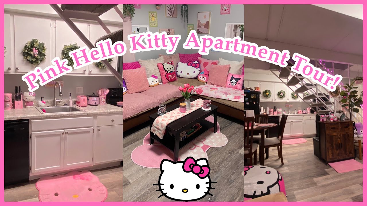 PINK HELLO KITTY APARTMENT TOUR! 😍🎀 (cute, girly & cozy)