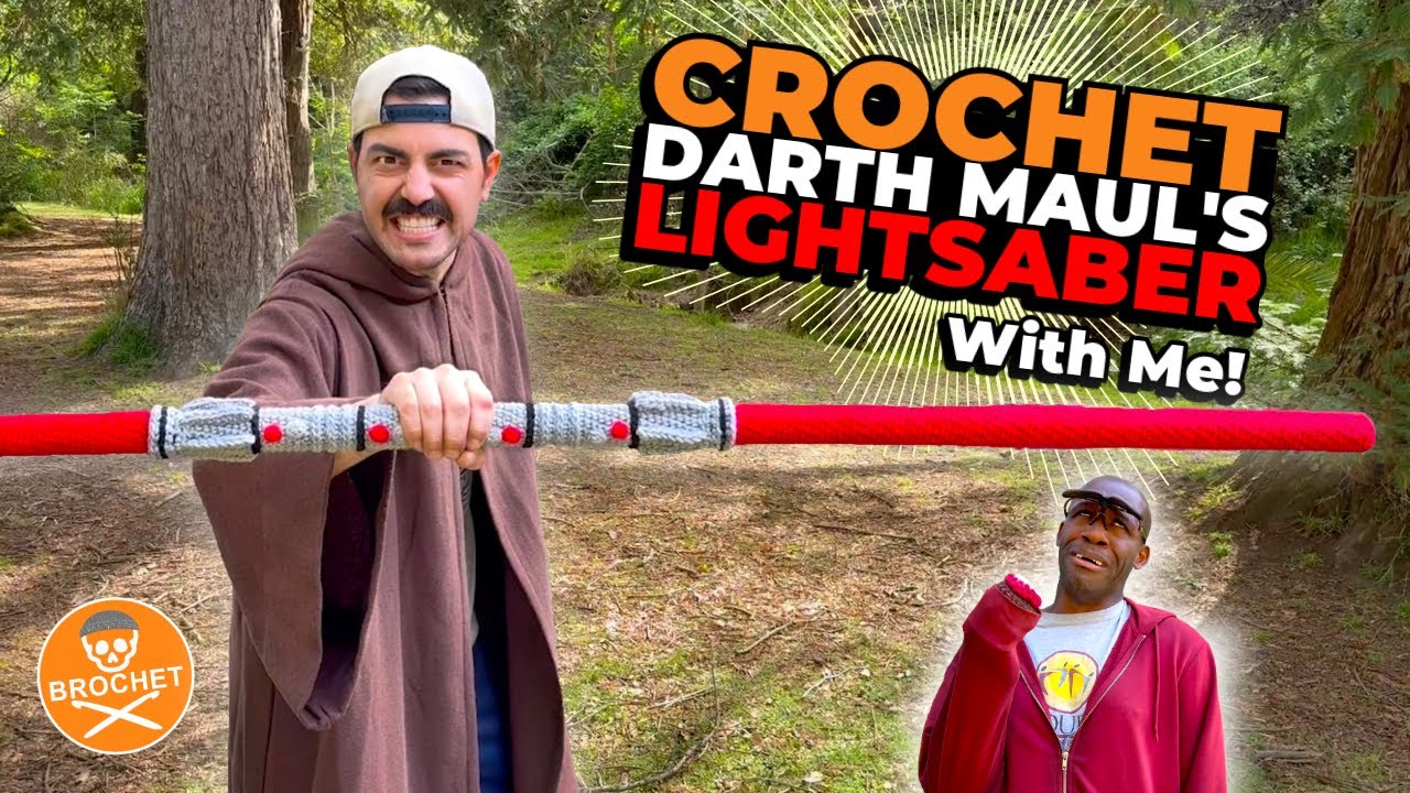 Crochet Darth Maul's Lightsaber With Me! (Making and Testing it Out)