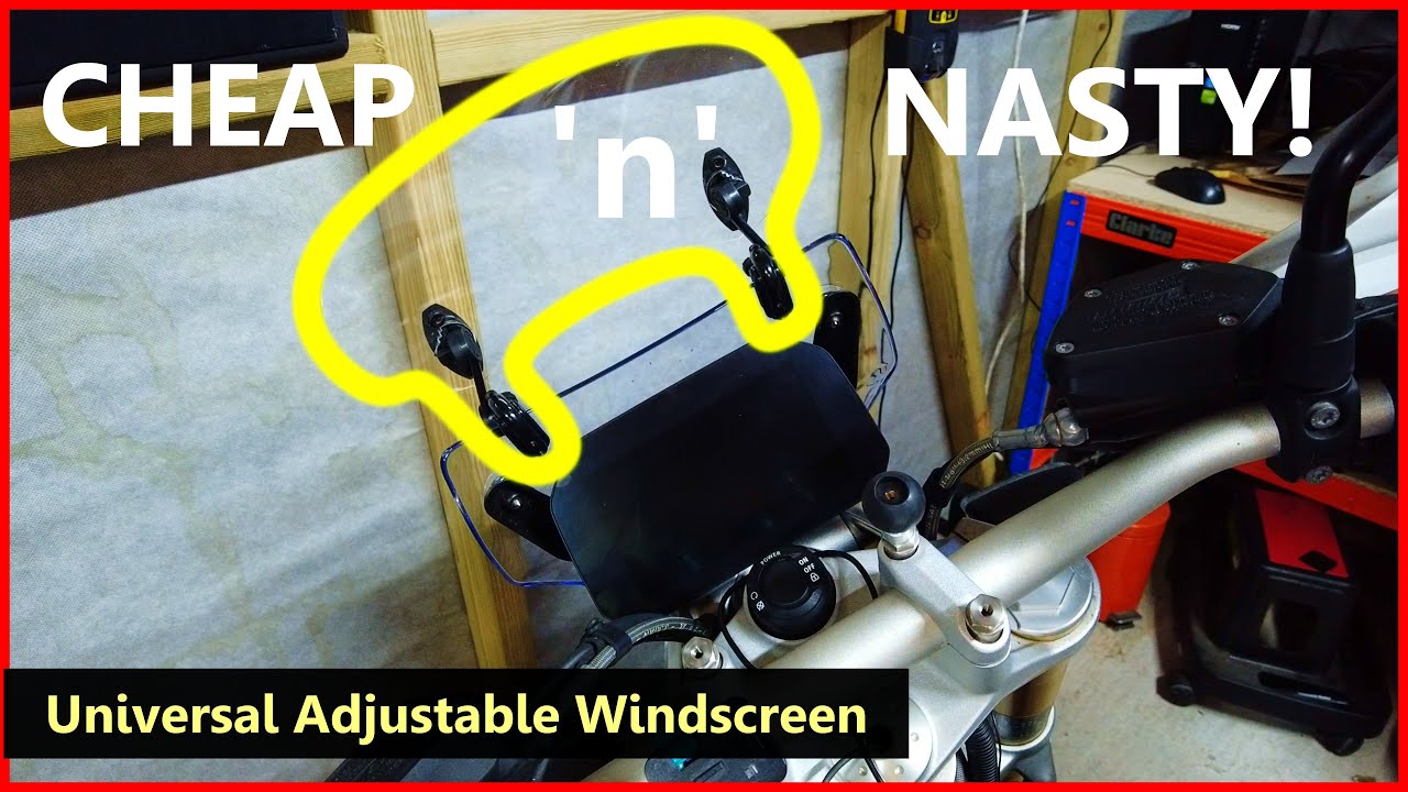 CHEAP 'n' NASTY Universal Adjustable Motorcycle Windscreen assembly and test!