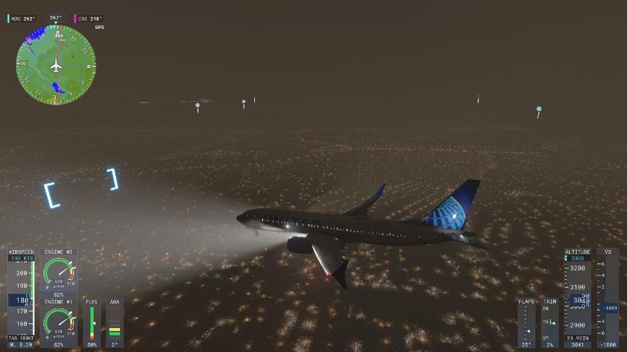 MSFS 2024 PS5 KDEN-KSAN with a great night Arrival