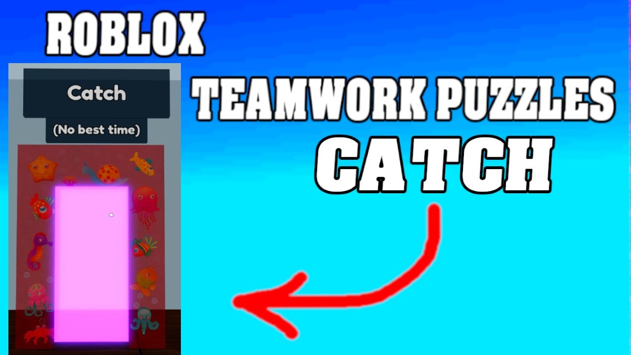 Roblox TEAMWORK PUZZLES Walkthrough [ Catch ] [ Beginner's Guide ] [ Two Player ]