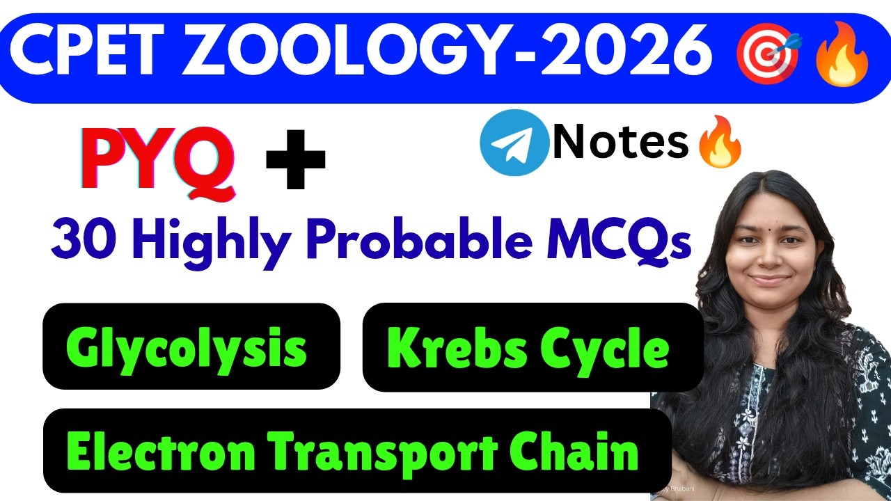 CPET PYQ and  Most Probable MCQs‼️ Glycolysis, TCA Cycle & Electron Transport Chain 🔥