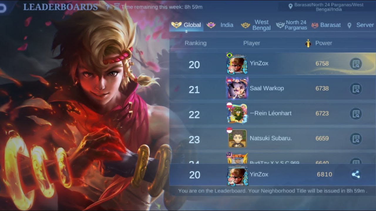 ROAD TO GLOBAL TOP 1 YIN AriYmg STREAMING