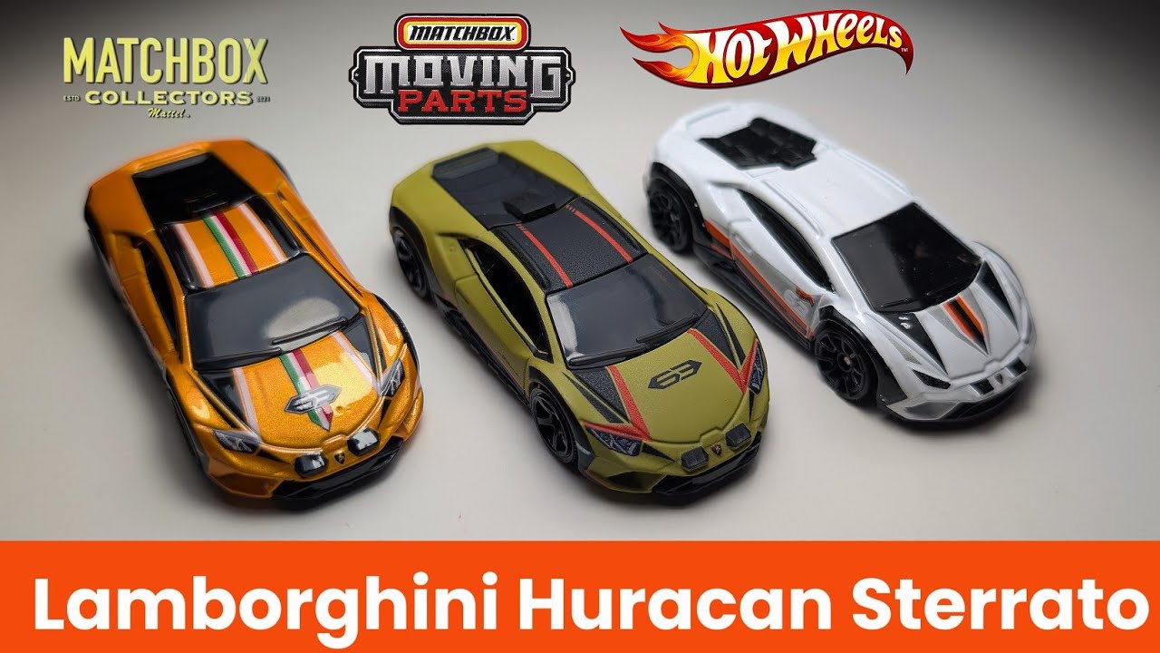 Lamborghini Huracan Sterrato - Hotwheels mainline vs Matchbox moving parts vs Matchbox collectors
