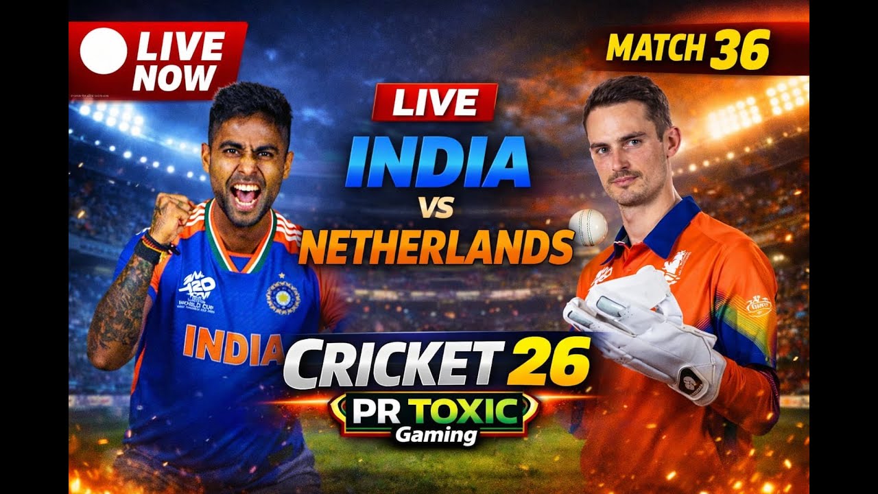 India vs Netherlands LIVE Now | Match 36 Cricket 26 | PR TOXIC Gaming #cricket  #t20