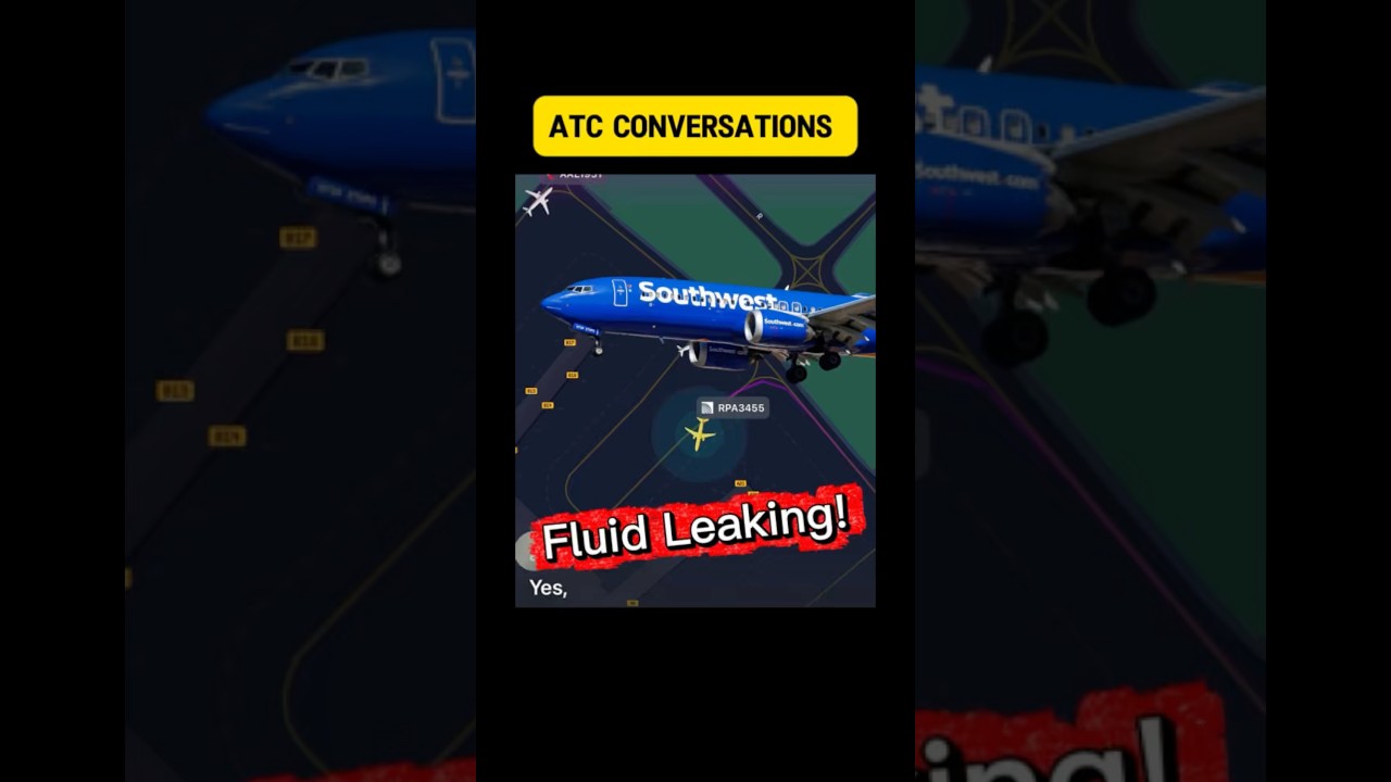 Переговоры диспетчеров: утечка жидкости у самолета Southwest #самолет #авиация