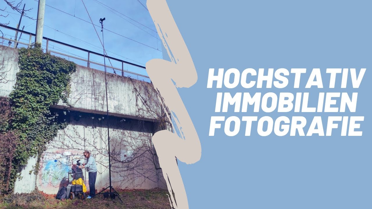 Fotografieren mit Hochstativ - Immobilienfotos in Flugverbotszone, Bahngleis und Stromleitung