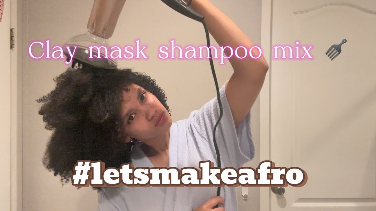 Clay mask shampoo mix | curly hair | relaxing vlog 