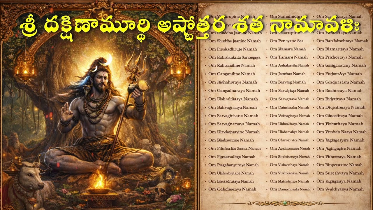 శ్రీ దక్షిణామూర్తి అష్టోత్తర శత నామావళి | జ్ఞానప్రదాత శివ స్తోత్రం | Dakshinamurthy Ashtottaram