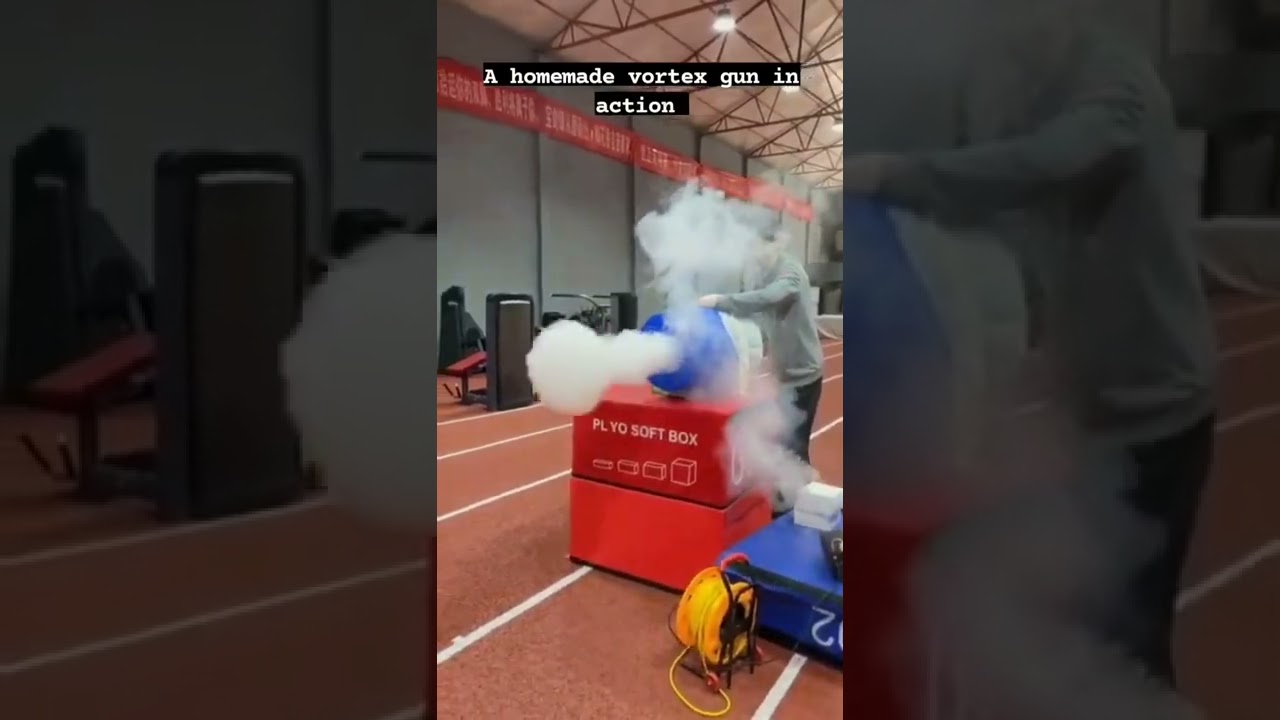 Homemade vortex gun in action 🌪️🌀🔫