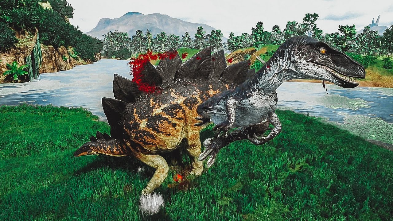 OmniRaptors Fight to Kill Adult Stego