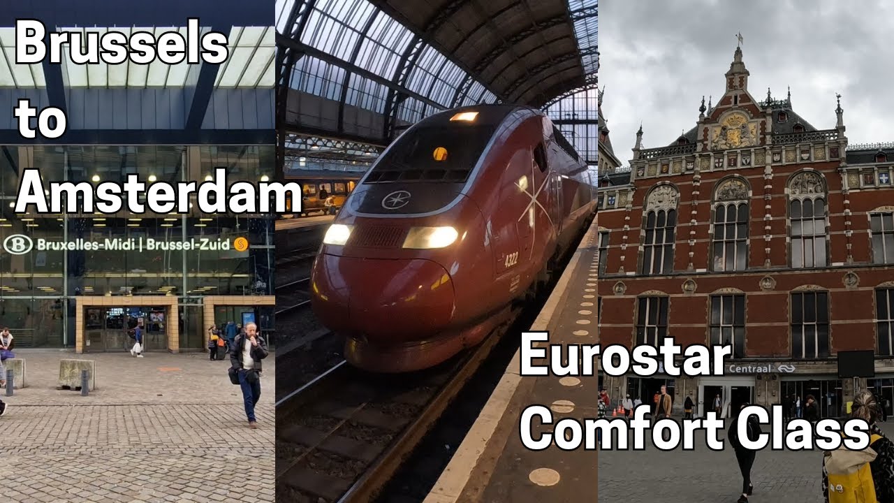 High-Speed Train Journey Over 290 KM/h from Brussels to Amsterdam on Eurostar Comfort Class