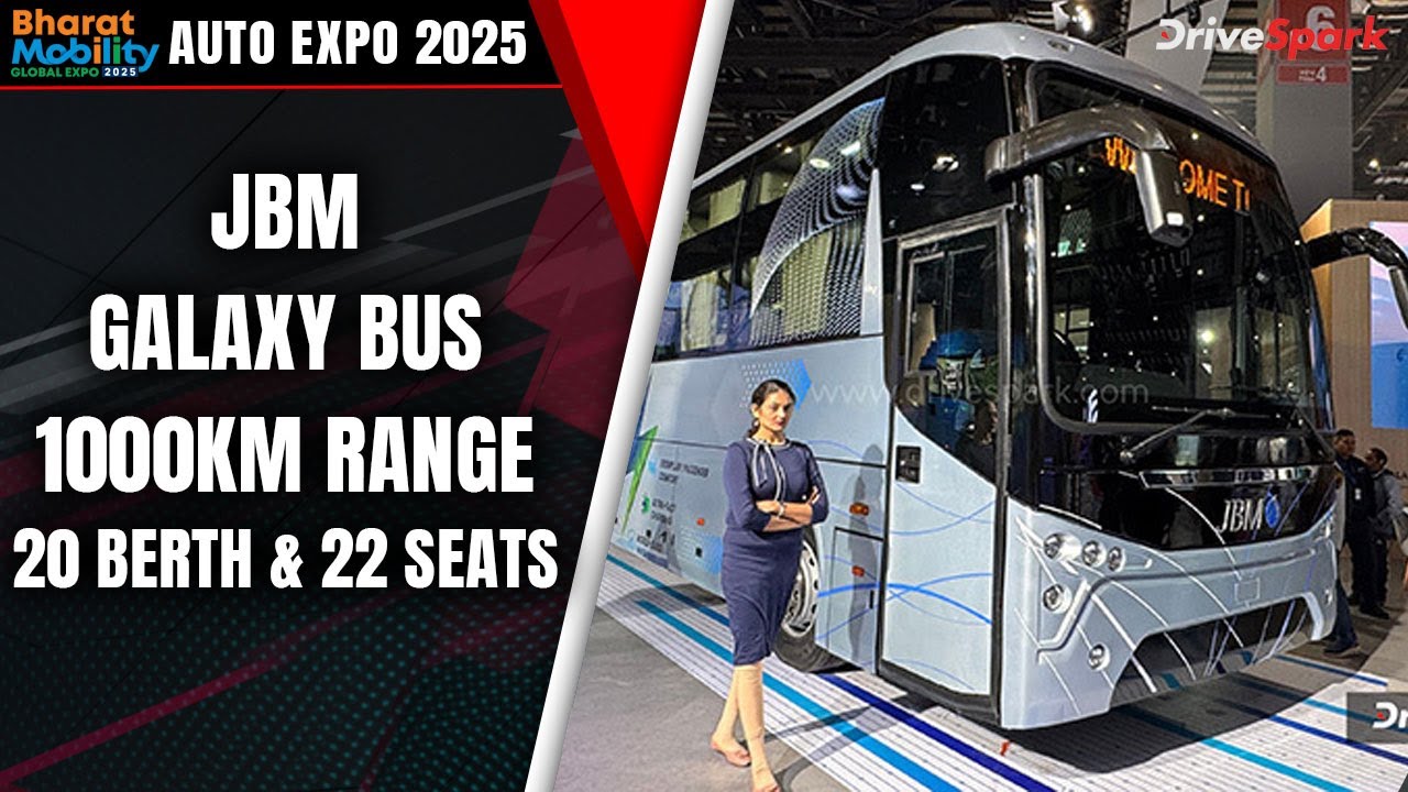 Auto Expo 2025: JBM Galaxy Bus | 1000km Range | 335bhp | 20 Berth & 22 Seats | Promeet Ghosh