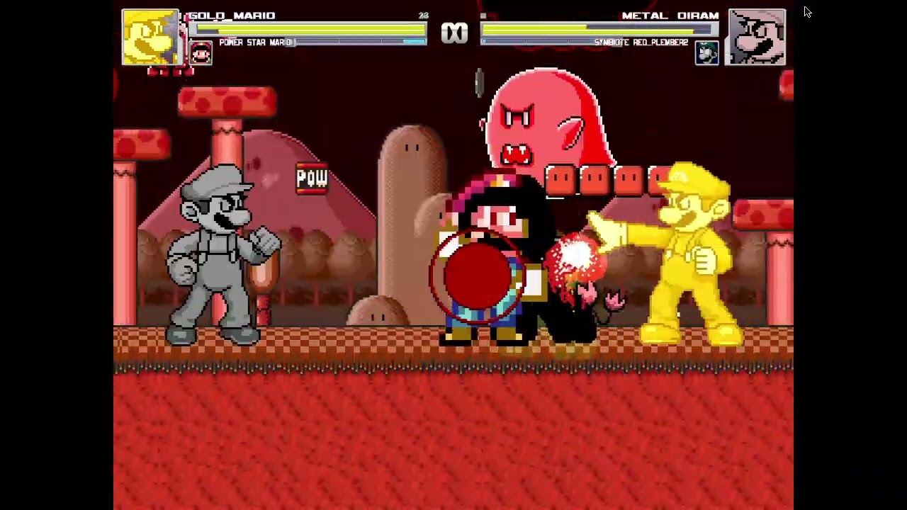 MUGEN Survival #205: SSB Gold Mario(eu) e Power Star Mario