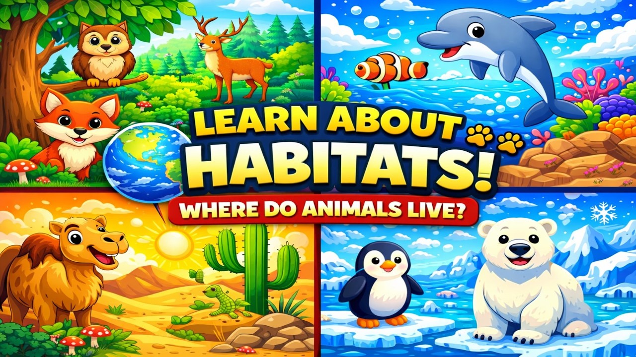 Discover Animal Habitats! 🐾 Where Do Animals Live? (Kids Science Lesson)