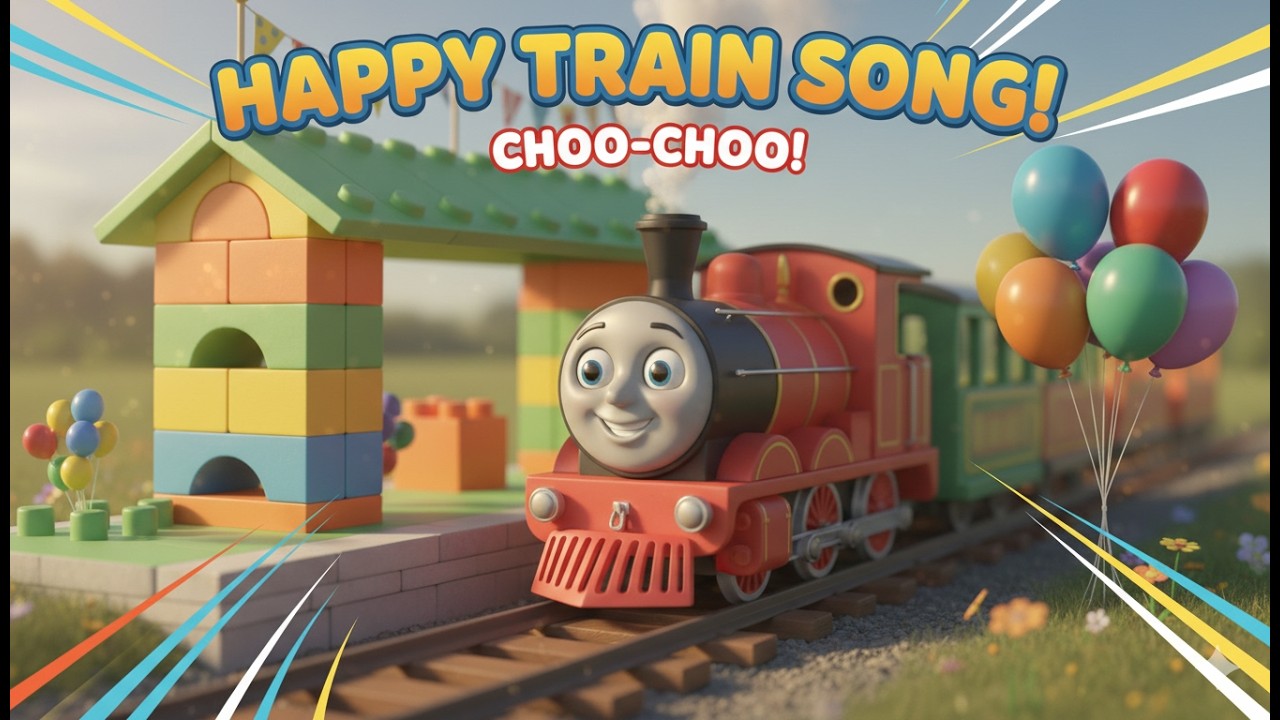 The Happy Little Train Song | Choo-Choo Kids Nursery Rhyme (Sing Along!)