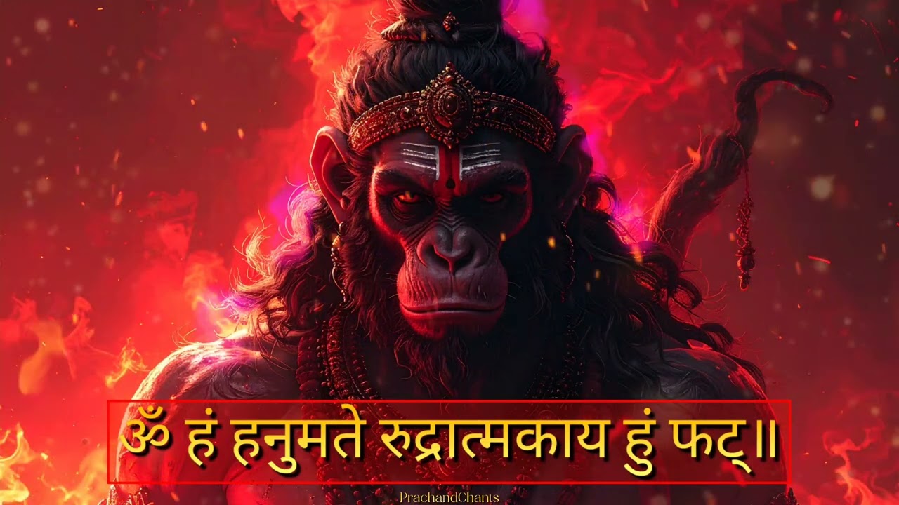 THE MOST FIERCE PROTECTION MANTRA | 108 Times Om Ham Hanumate Rudratmakaya | Destroy Negativity 🚩