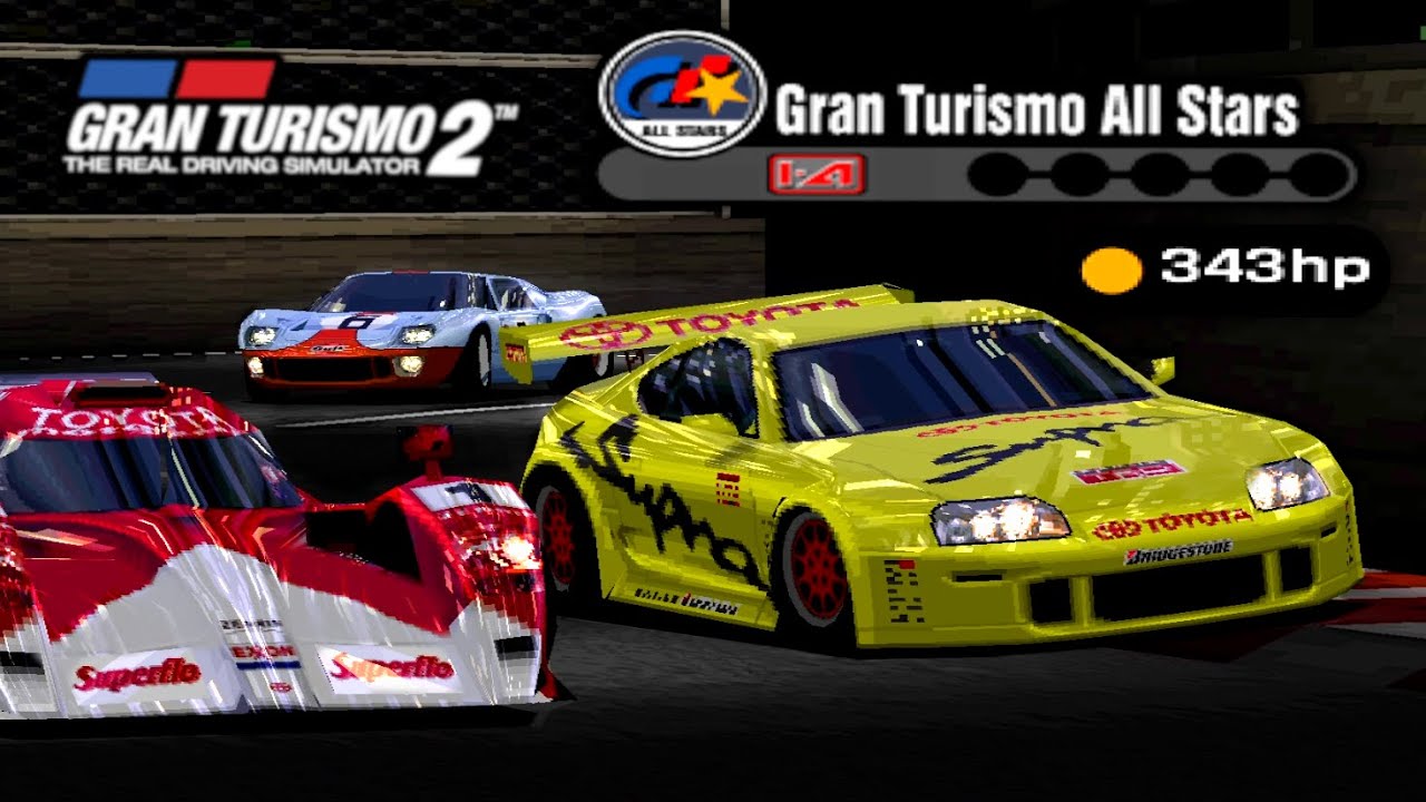 Beating SSR5 All Stars with 343hp Supra (Gran Turismo 2)