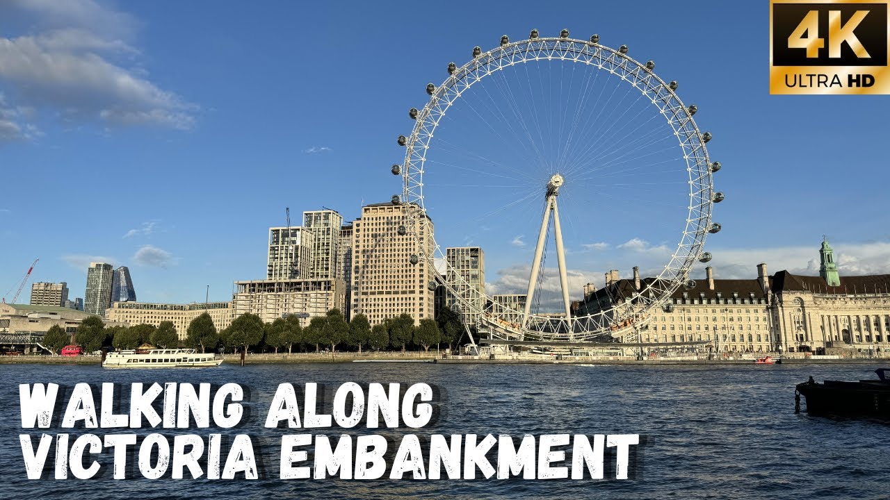 London Walk along Victoria Embankment | Summer Walk from Blackfriars to Westminster [4K]