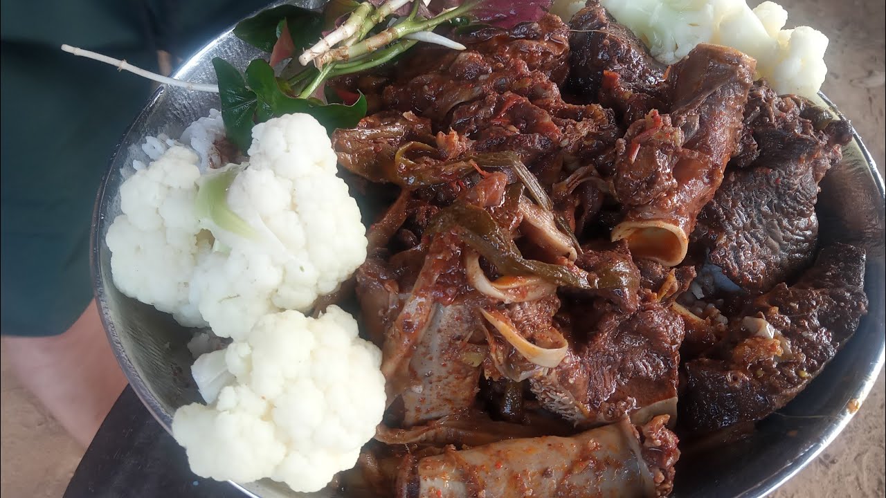 Eating pork tongue #pork #naga mukbang 