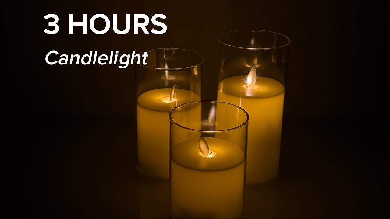 3 Hours of Flickering Candlelight (No Sound) | Silent Calm Ambience 