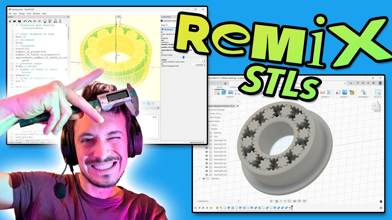 Remixing STL Files for 3D Printing // Fusion & Fika Live