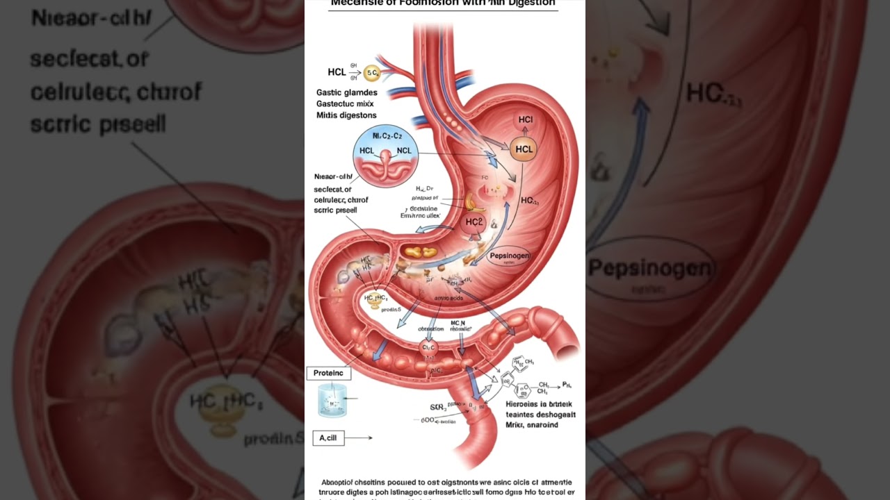 Digestion of food in stomach 