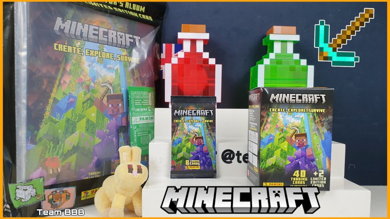 MINECRAFT CREATE EXPLORE SURVIVE! New Trading Card Collection starter pack, blaster box, and more