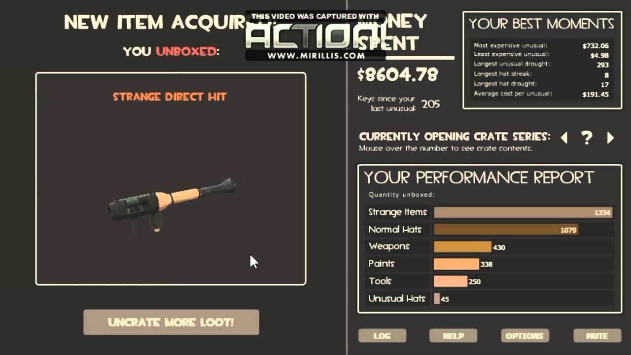 $25000 UNCRATE SIM!! 100 UNUSUALS! TEAM FORTRESS UNCRATING!