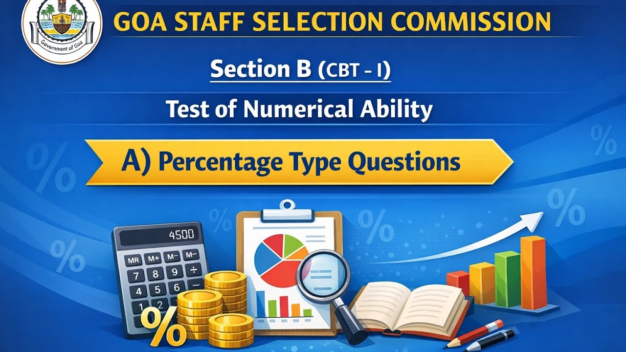 Goa Staff Selection Commission| Percentage| Numerical Ability#goa#konkani