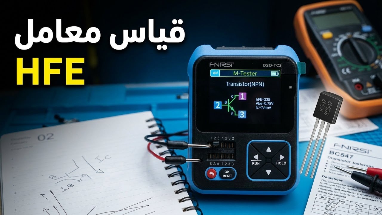 كيف يعمل الترانزستور (BJT) كمكبر وما هو معامل (HFE) بالأفوميتر