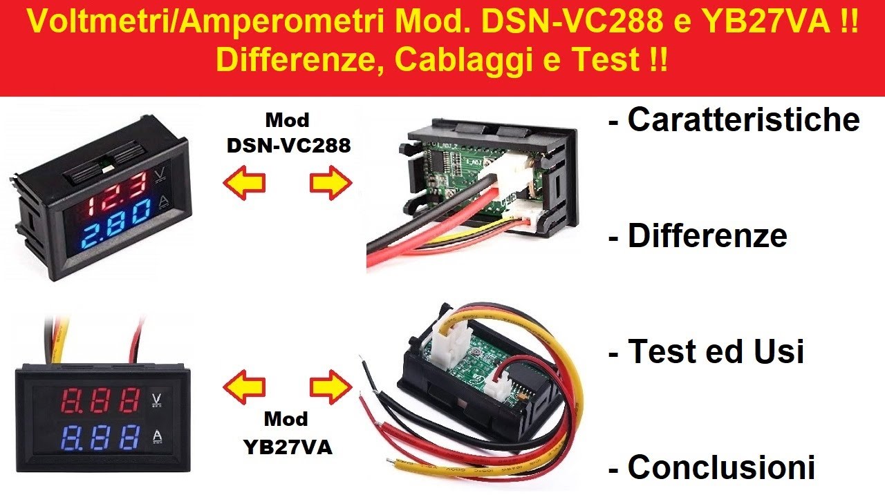 Voltmetri/Amperometri DC 0-100V / 0-10A modelli 
