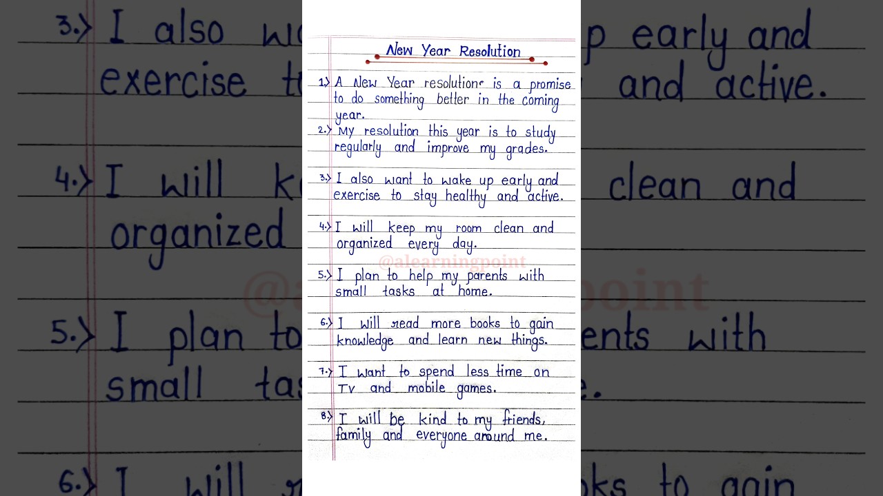 My new year resolution 2025 essay | New year resolution 2025 | How to make new year resolution