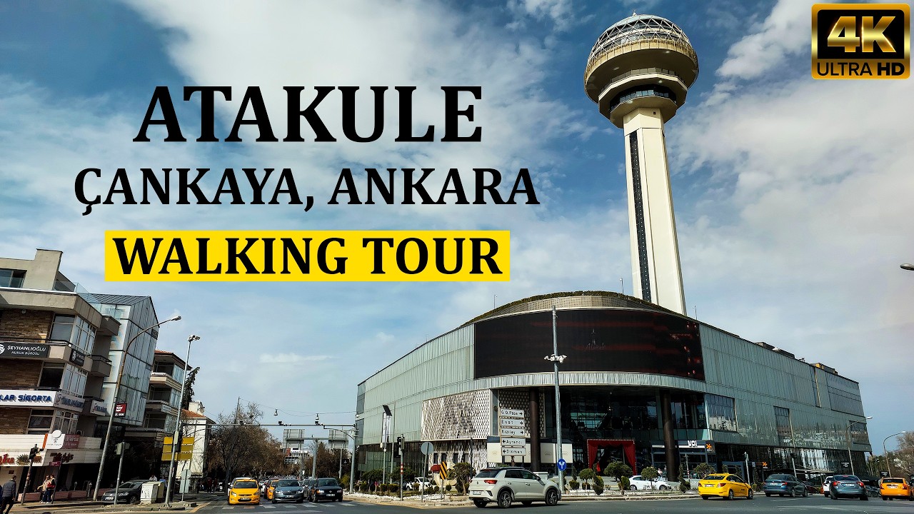 Turan Güneş'ten Atakule'ye yürüyüş... Çankaya, Ankara (Türkiye) 4K | Yürüyüş Turu - Walking Tour
