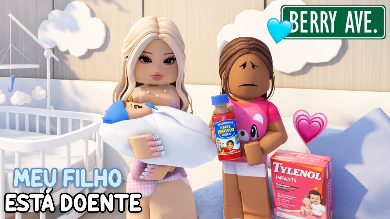DIA ACONCHEGANTE EM CASA com MEU BEBÊ que ESTÁ DOENTE em BERRY AVENUE! 👶🏻💊