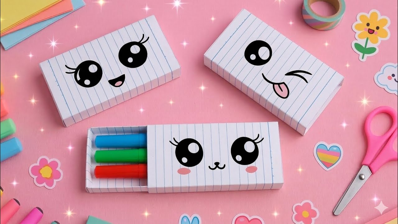 DIY Paper Pencil Box | School Crafts | Easy Notebook Paper Pencil Holder Tutorial 2026 | Paper Craft