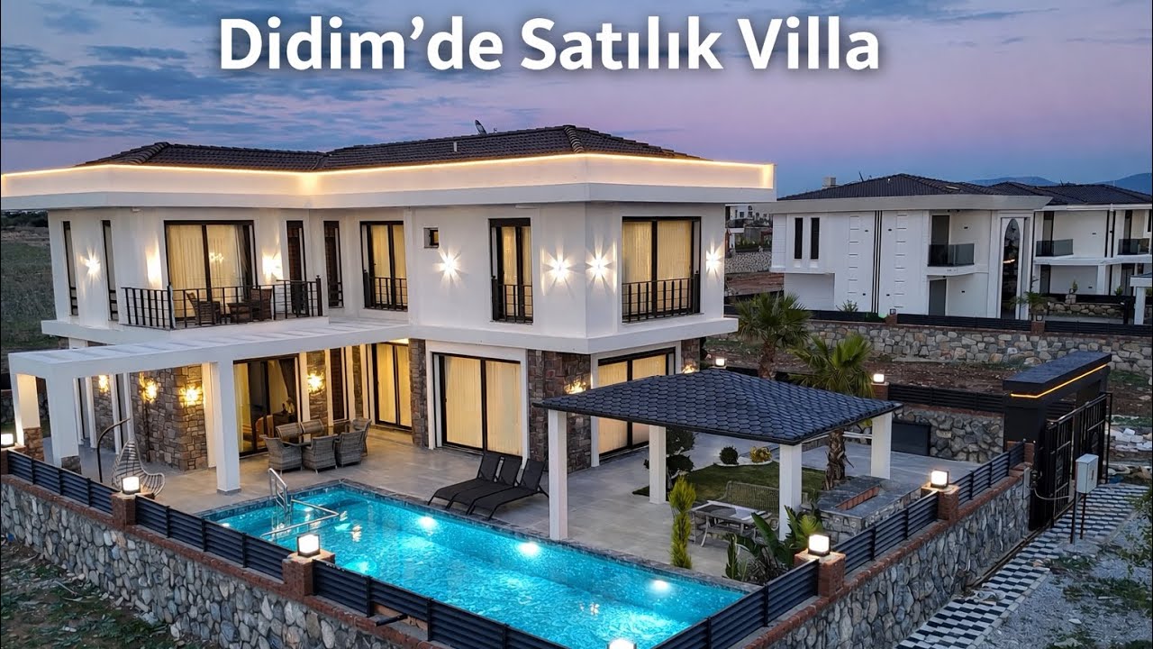 🏡29.750.000 TL 🏡Didim’de satılık 4 + 1 havuzlu müstakil full eşyalı villa 