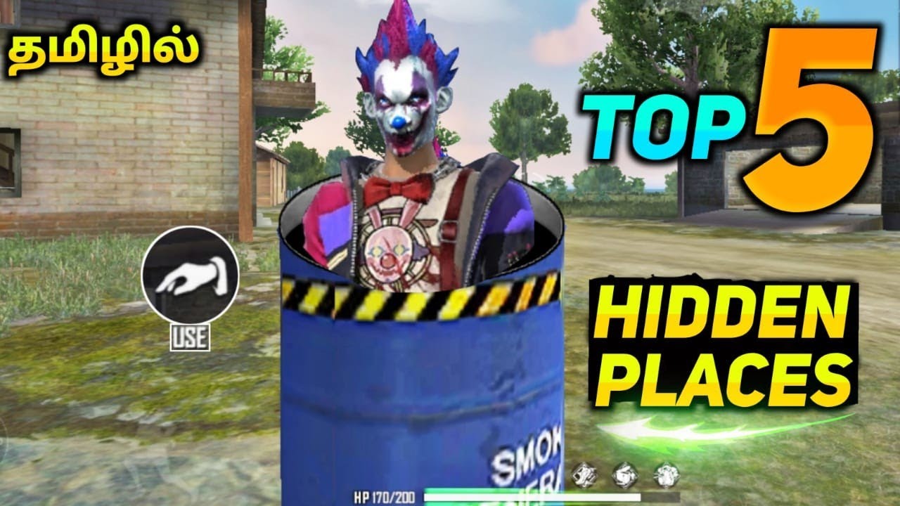 TOP 5 HIDDEN PLACES IN FREE FIRE TAMIL|| மறைந்திருந்து தாக்கும் மர்ம பகுதிகள்