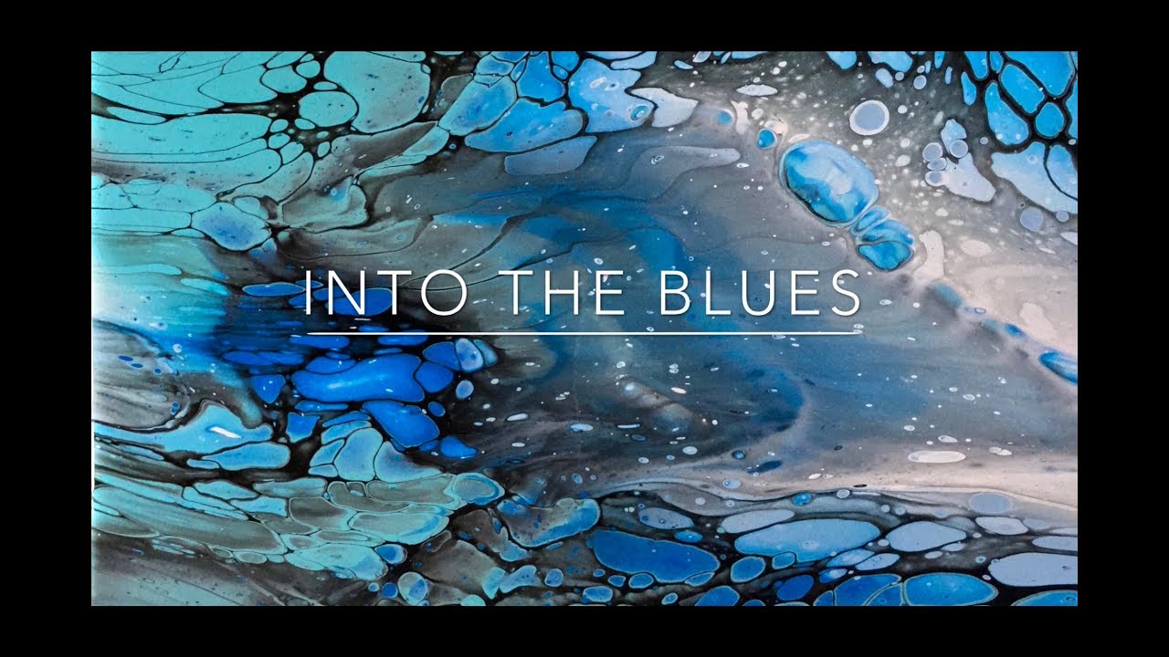 (55) Fluid acrylic pour painting - Into the Blues - Dirtypour surprise with DecoArt - No silicone