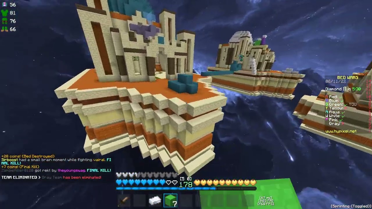 Bedwars WORLD RECORD Speedrun 1:28 (unedited run)
